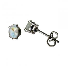 I-be, Regenbogen-Mondstein Edelstein facettiert  Ohrstecker, 925 Silber, im Geschenketui, 357922KF 