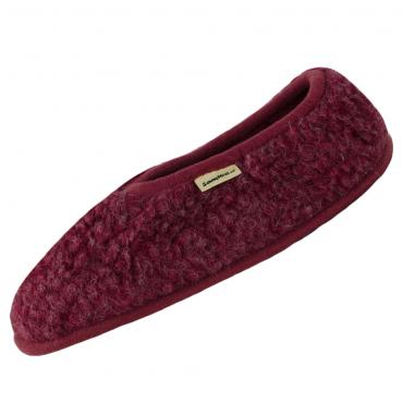 SamWo,Schafwoll-Wohlfühl Hausschuhe unisex,weiche rutschfeste Sohle,100 % Schafwolle Ballerinas 37-38 | weinrot