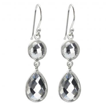 I-be, Bergkristall Edelstein Ohrringe facettiert, 925 Silber, im Geschenketui, 39072124 S 