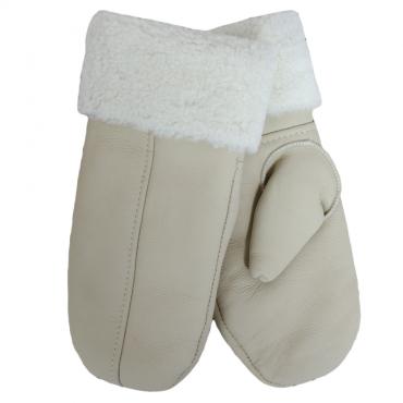 SamWo, Handschuhe/Fäustlinge für Damen, 100% Lammfell, Größe: M, natur 