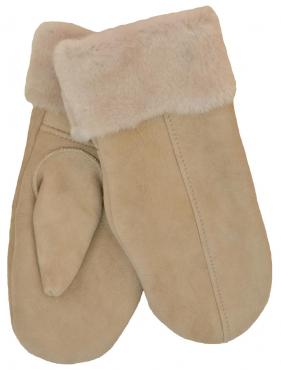 SamWo, Handschuhe/Fäustlinge für Damen beige, 100% Lammfell, Größe: S, dbr 