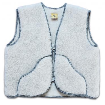 SamWo, 100% Schafwoll Kinderweste, kuschelig warmes Naturprodukt für Kinder, SWKW XS| grau