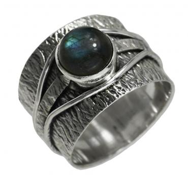 I-be, Labradorit Edelstein Ring 925 Sterling Silber 102811 IS 
