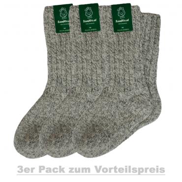Samwo, 100% Schafwoll-Socken, dicke warme Wintersocken wie handgestrickt, SWS 37-38 ly 3er 35-38 3er