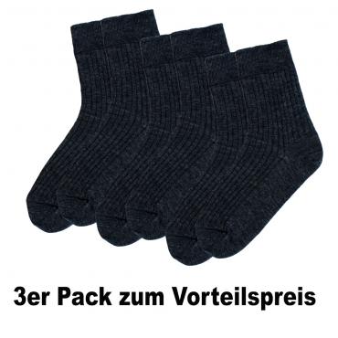 Samwo, Schafwollsocken aus 100% Merinowolle faserverstärkt, Premium light, 3xSWS 44-45 light/anth 3x44-45 | anthrazit