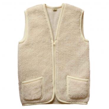 SamWo, Schafwollweste aus 100% Merinowolle, SWWA zip Natur | S