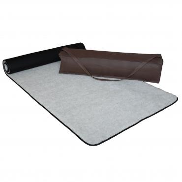 SamWo, premium Yogamatte natur hellgrau 100% Merinowolle, Oberseite Schafschurwolle vom lebenden Schaf, rutschfeste Unterseite inkl. Tasche, Größe: 200x80 cm hgr 