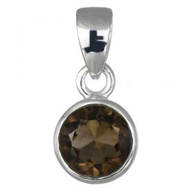 I-be, Rauchquarz facettierter Edelstein Anhänger 925 Sterling Silber 205021/8 
