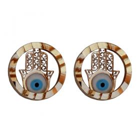 I-be, Hamsa, Fatimas Hand Ohrstecker, 14 k (585) Gold, 6 mm, 35585282601P6 