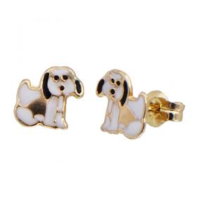 I-be, Hund Ohrstecker, 14 k (585) Gold, 6x6,5 mm, 35585587201P 
