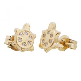 I-be, Schildkröte Ohrstecker, 14 k (585) Gold, 5x6 mm, 35585160901P 