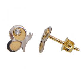 I-be, Schmetterling Ohrstecker Bicolor, 14 k (585) Gold, 6x7 mm, 35585187803PS 