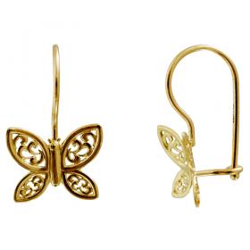 I-be, Schmetterling Ohrringe, 14 k (585) Gold, 9x13mm, 39585875001PH 