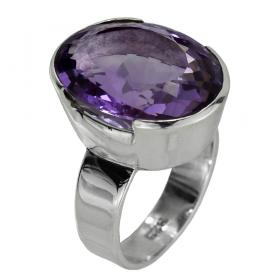I-be, Amethyst Edelstein Ring facettiert, 925 Sterling Silber 100322/16x22 
