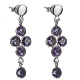 I-be, Amethyst Edelstein facettiert Ohrstecker, 925 Silber, im Geschenketui, 350321x5 Hänger 