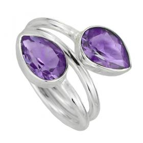 I-be, Amethyst lila Edelstein Ring 925 Sterling Silber 100324x2 