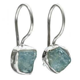 I-be, Apatit Edelstein Rohstein Ohrringe, 925 Silber, im Geschenketui 3904 roh S 