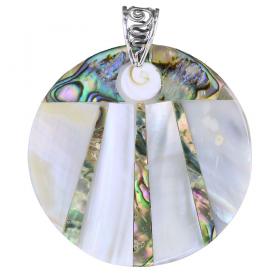 I-be, Paua Muschel, Perlmutt, Shiva Eye Anhänger rund, 2082478301g MS 