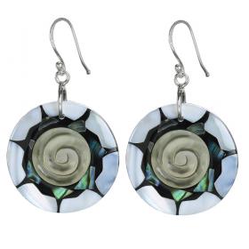 I-be, Perlmutt, Paua Muschel, Ohrringe Spirale,39478201 MS 