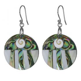 I-be, Paua Muschel, Perlmutt, Shiva Eye Ohrringe rund, 3982478301 MS 