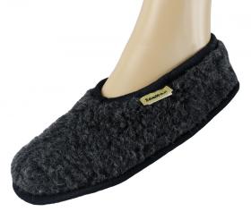 SamWo,Schafwoll-Wohlfühl Hausschuhe unisex,weiche rutschfeste Sohle,100 % Schafwolle Ballerinas 37-38 | schwarz