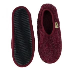 SamWo,Schafwoll-Wohlfühl Hausschuhe unisex,weiche rutschfeste Sohle,100 % Schafwolle Ballerinas 37-38 | weinrot