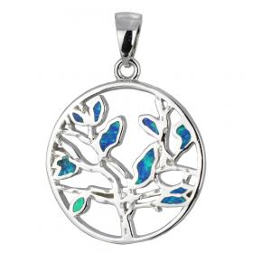 I-be, Blauer Opal Edelstein Anhänger Baum des Lebens, 2045 BDL bl Blatt 