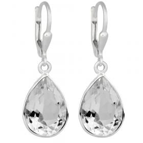 I-be, Bergkristall facettiert Edelstein Ohrringe Tropfen, 925 Silber, Gesamtlänge 3,3 cm im Geschenketui, 390724 g KB 