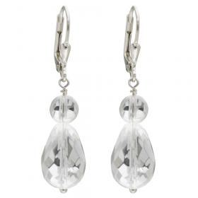 I-be, Bergkristall Edelstein Ohrringe, 925 Silber, Länge 4 cm im Geschenketui, 3811072407 