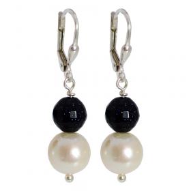 I-be, Blaufluss, Süßwasserperlen Edelstein Ohrringe 925 Silber, Länge 3,8 cm im Geschenketui, 38211068 