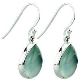 I-be, Calcit Edelstein hellblau Ohrringe Tropfen, 925 Silber, Länge 3,3 cm, im Geschenketui, 391114 g S 