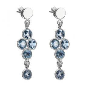 I-be, Topas blau Edelstein facettiert Ohrstecker, 925 Silber, im Geschenketui, 357221x5 Hänger 
