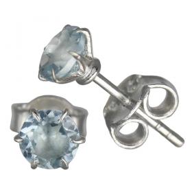 I-be, Topas blau Edelstein facettiert Ohrstecker, 925 Silber, im Geschenketui, 357221KF 