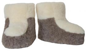 SamWo, 100% reine Schafwolle Hausschuhe Wollhausschuhe Fußwärmer Hüttenschuhe Stiefel,  Bootis br/w 