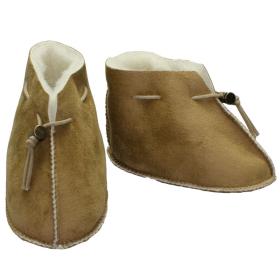 SamWo Babyschuhe Futter 100% natürliche Schafwolle mit Schnellverschluss, Größe: M braun v M 6-12 Mon | braun