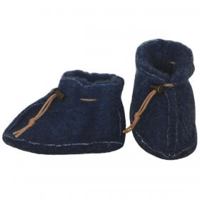 SamWo, Babyschuhe 100 % natürliche Schafwolle mit Schnellverschluss blau, BS dbl 