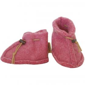 SamWo Babyschuhe 100% natürliche Schafwolle mit Schnellverschluss, BS M gr M 6-12 Mon | rosa