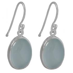 I-be, Calcit Edelstein hellblau Ohrringe oval, 925 Silber, Länge 3,3 cm, im Geschenketui, 391112 g S 