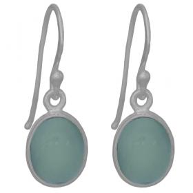I-be, Calcit Edelstein hellblau Ohrringe oval, 925 Silber, Länge: 3 cm, im Geschenketui, 391112 k S 