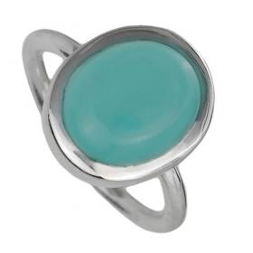 I-be, Calcit hellblau Edelstein Ring 925 Sterling Silber 101112/10x12 