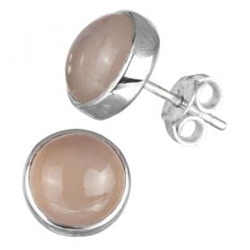 I-be, Calcit Edelstein Ohrstecker rosa, 925 Silber, Länge 2,4 cm, im Geschenketui, 351111 rosa 