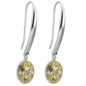 I-be, Citrin Edelstein Ohrringe oval facettiert, 925 Silber, im Geschenketui 395022S long 