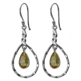 I-be, Citrin facettiert Edelstein Ohrringe 925 Silber, im Geschenketui, 391524/4 