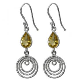 I-be, Citrin facettiert Edelstein Ohrringe 925 Silber, im Geschenketui, 391524/3K 