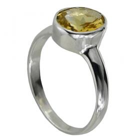 I-be, Citrin facettiert Edelstein Ring 925 Sterling Silber 101522/8x10 