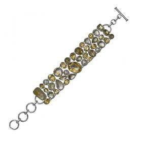 I-be,Rutilquarz,Citrin, Süßwasserperlen Armband 