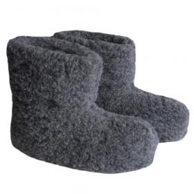 SamWo, 100% reine Schafwolle Hausschuhe Wollhausschuhe Fußwärmer Hüttenschuhe Stiefel, FW FS anth 