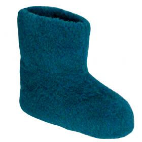SamWo, 100% reine Schafwolle Hausschuhe Wollhausschuhe Fußwärmer Hüttenschuhe Stiefel petrol, FW 45-46 azu 45-46