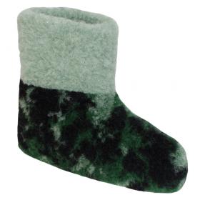 SamWo, 100% reine Schafwolle Hausschuhe Wollhausschuhe Fußwärmer Hüttenschuhe Stiefel Tarn Jagd Militär Grün, moro 