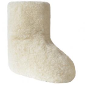 SamWo, 100% reine Schafwolle Hausschuhe Wollhausschuhe Fußwärmer Hüttenschuhe Stiefel natur 41-42 | natur